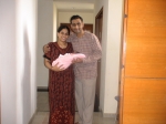 at the doorstep with my parents...